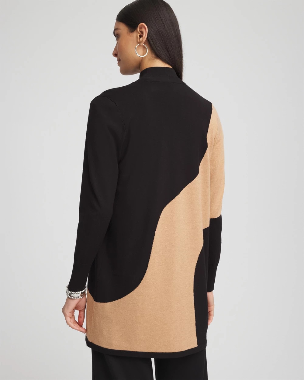 Chico's Intarsia Colorblock Cardigan