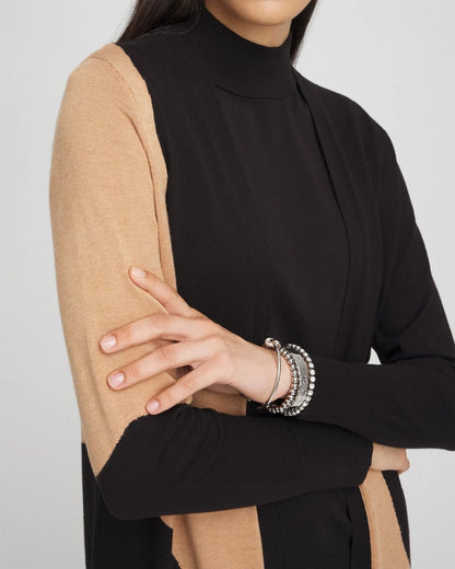 Chico's Intarsia Colorblock Cardigan
