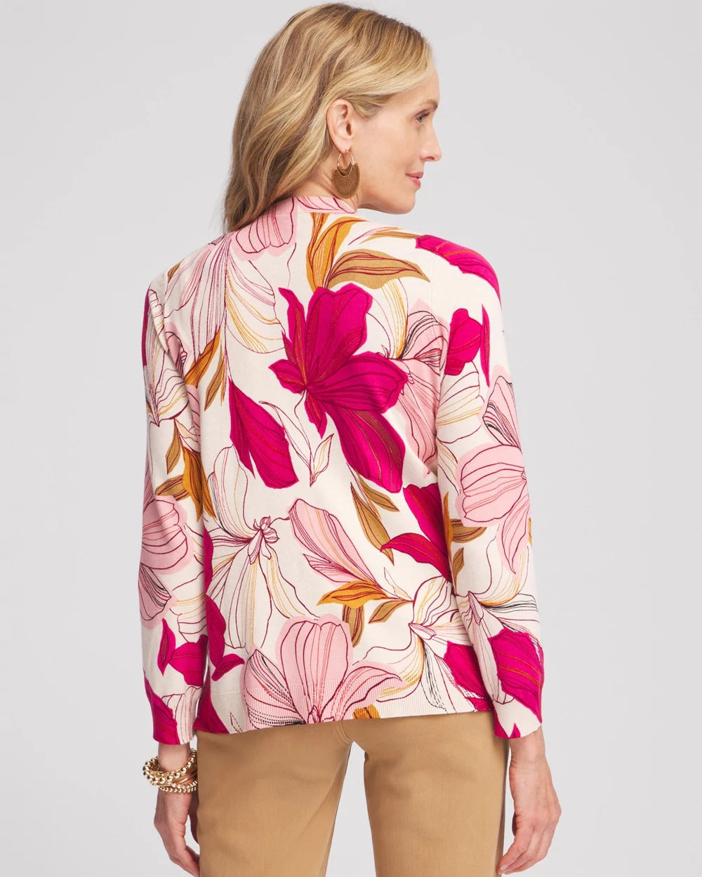 Chico's Blooms Long Sleeve Cardigan