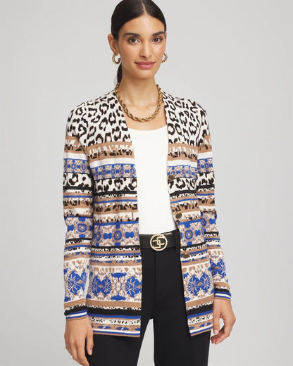 Chico's Animal Fair Isle Cardigan