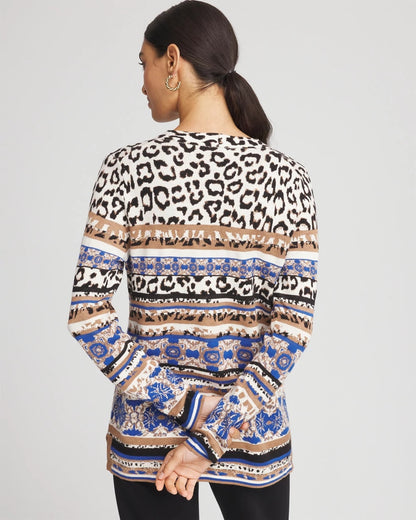 Chico's Animal Fair Isle Cardigan