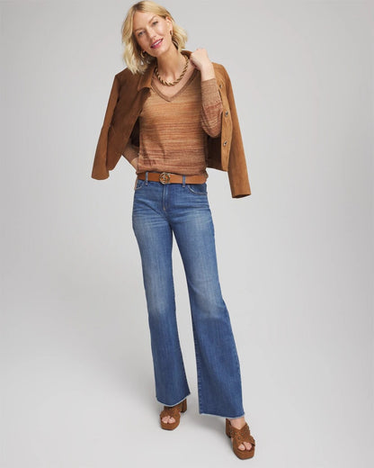 Chico's Ombre Metallic Pullover Sweater