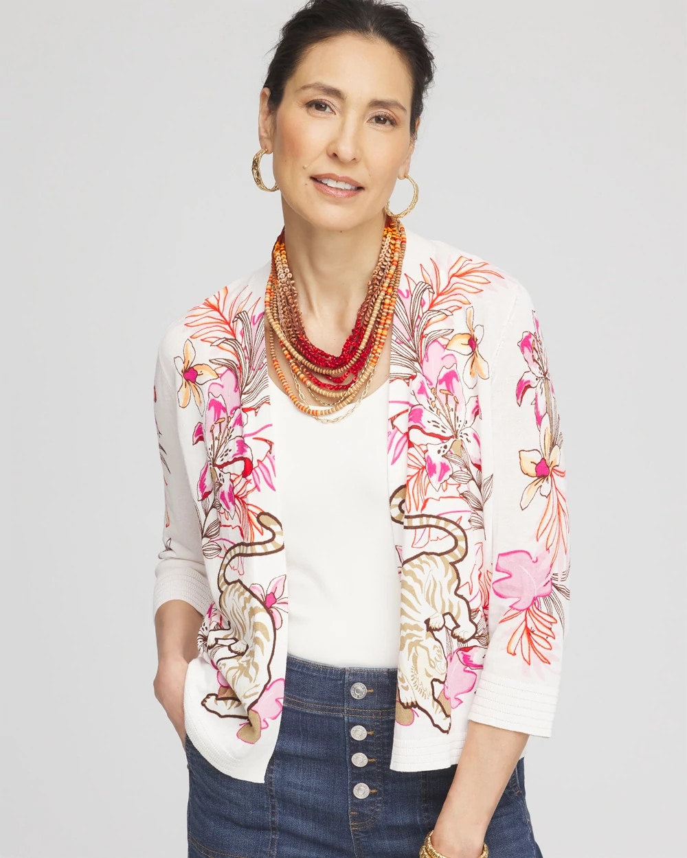 Chico's Summer Romance Floral Cardigan