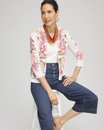 Chico's Summer Romance Floral Cardigan