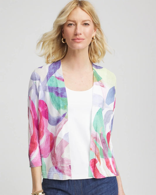 Chico's Summer Romance Watercolor Cardigan