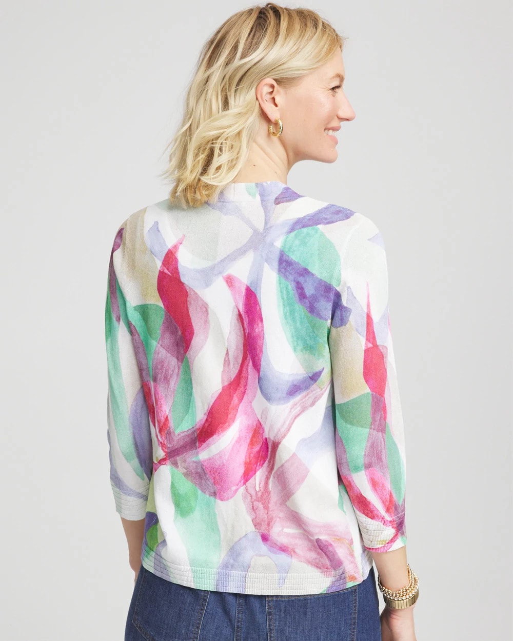 Chico's Summer Romance Watercolor Cardigan