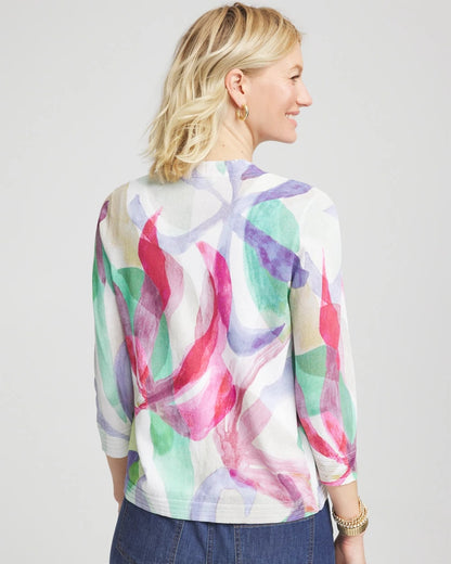 Chico's Summer Romance Watercolor Cardigan