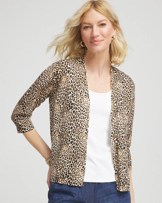 Chico's Summer Romance Animal Print Cardigan
