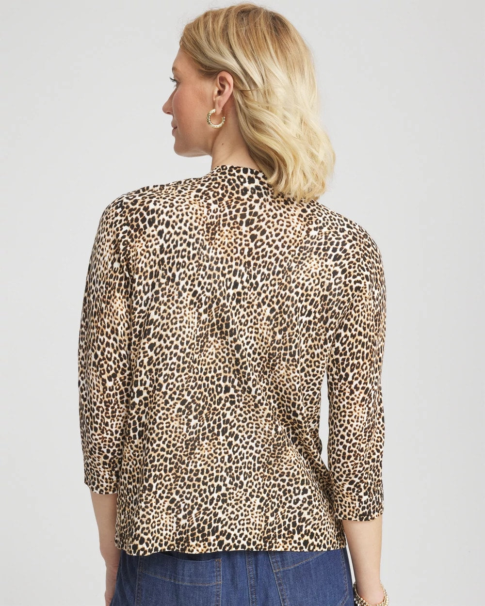 Chico's Summer Romance Animal Print Cardigan