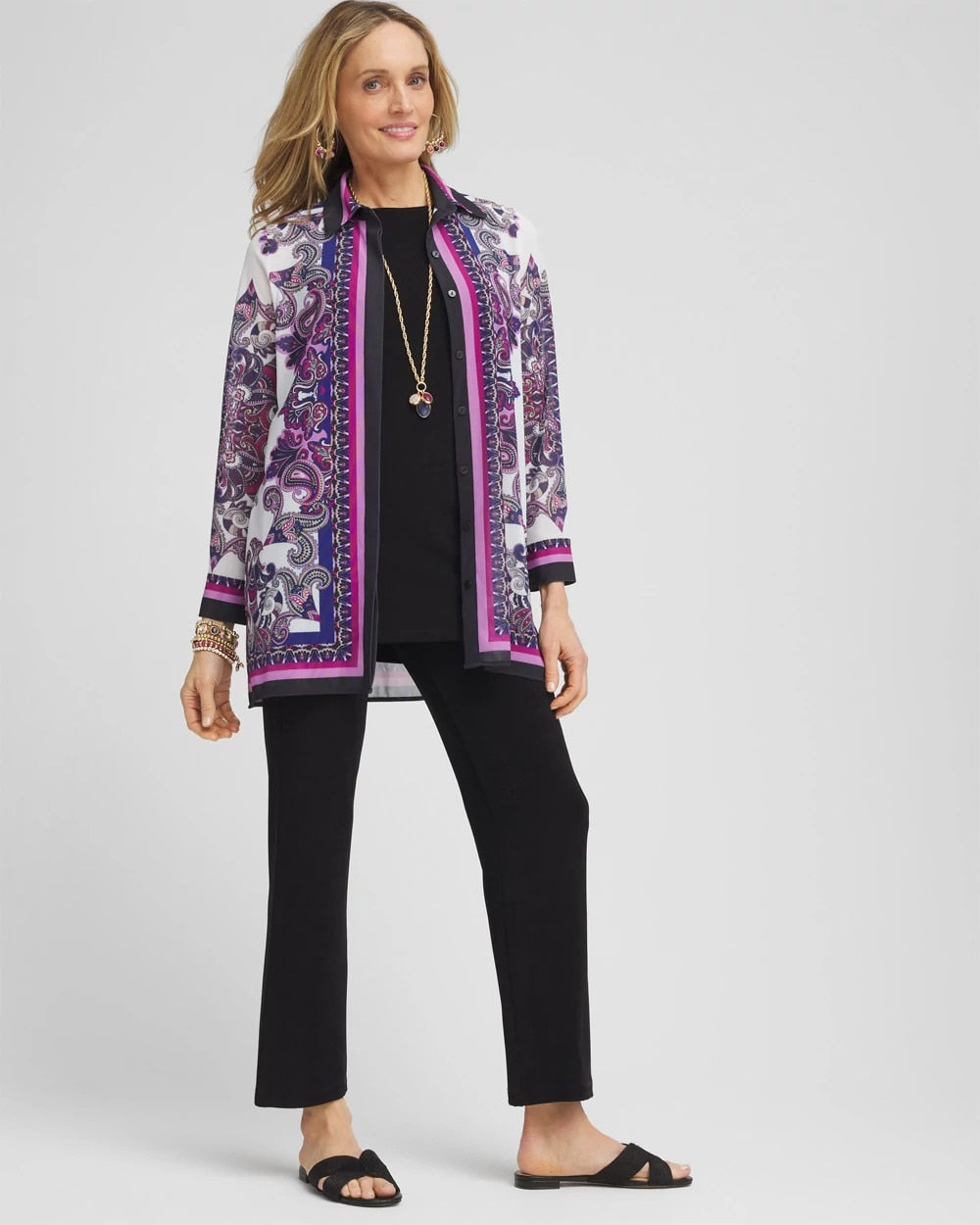 Chico's Travelers™ Collection Mesh Shirt Jacket