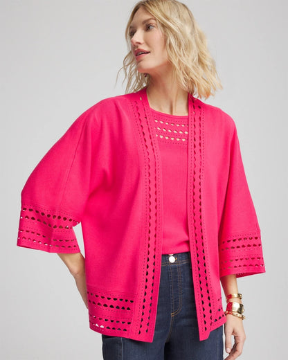 Chico's Cutout Open-Front Cardigan