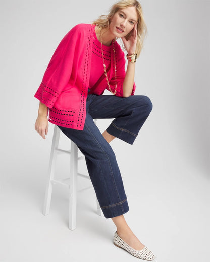 Chico's Cutout Open-Front Cardigan