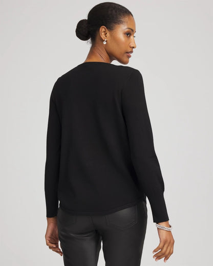 Chico's Ella Embellished V-Neck Sweater