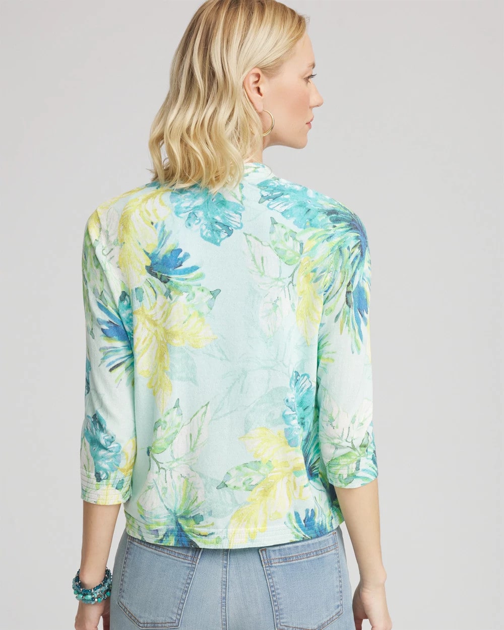 Chico's Tropical Summer Romance Short Cardigan