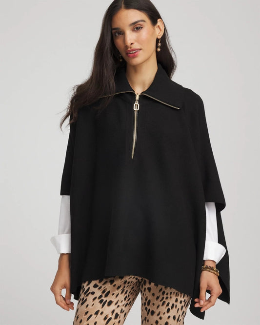 Chico's Cashmere-Blend Pullover Sweater Poncho