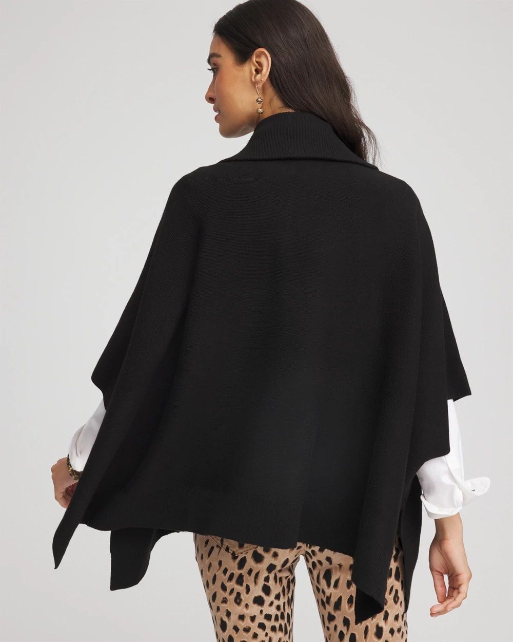 Chico's Cashmere-Blend Pullover Sweater Poncho