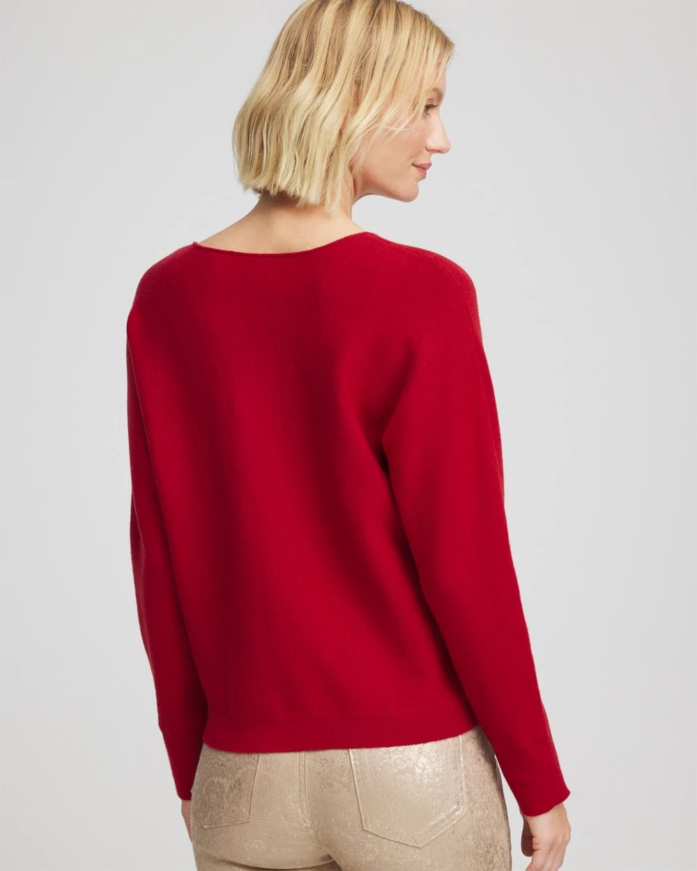 Chico's Floral Embellished Dolman V-Neck Pullover
