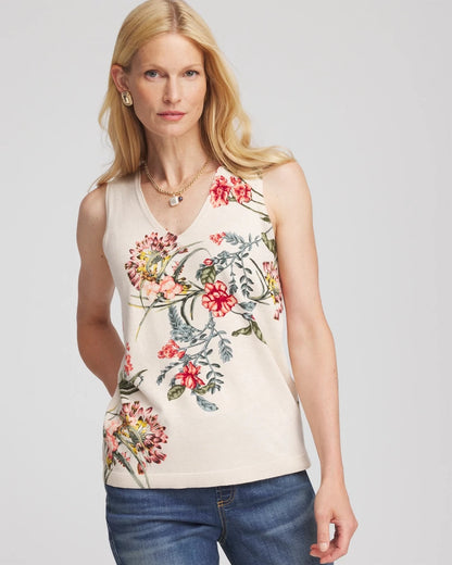 Chico's Ella Printed Sweater Tank