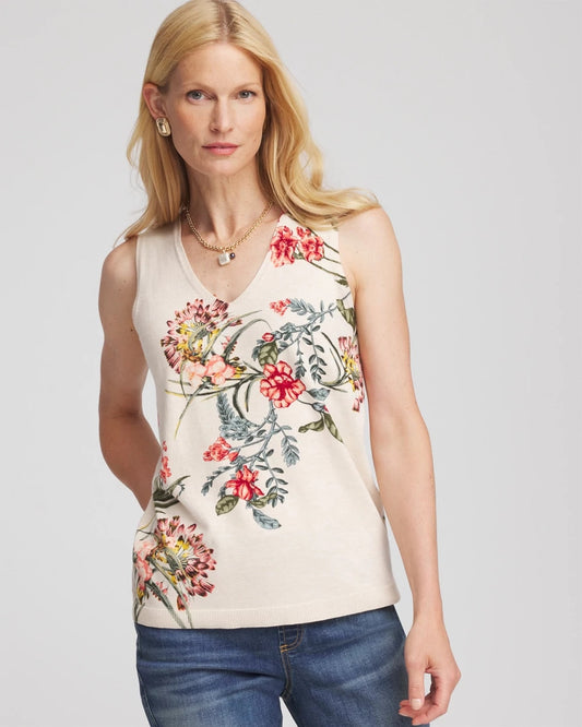 Chico's Ella Printed Sweater Tank