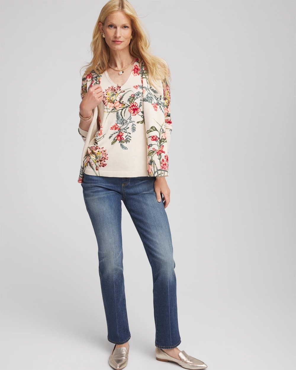 Chico's Ella Printed Sweater Tank
