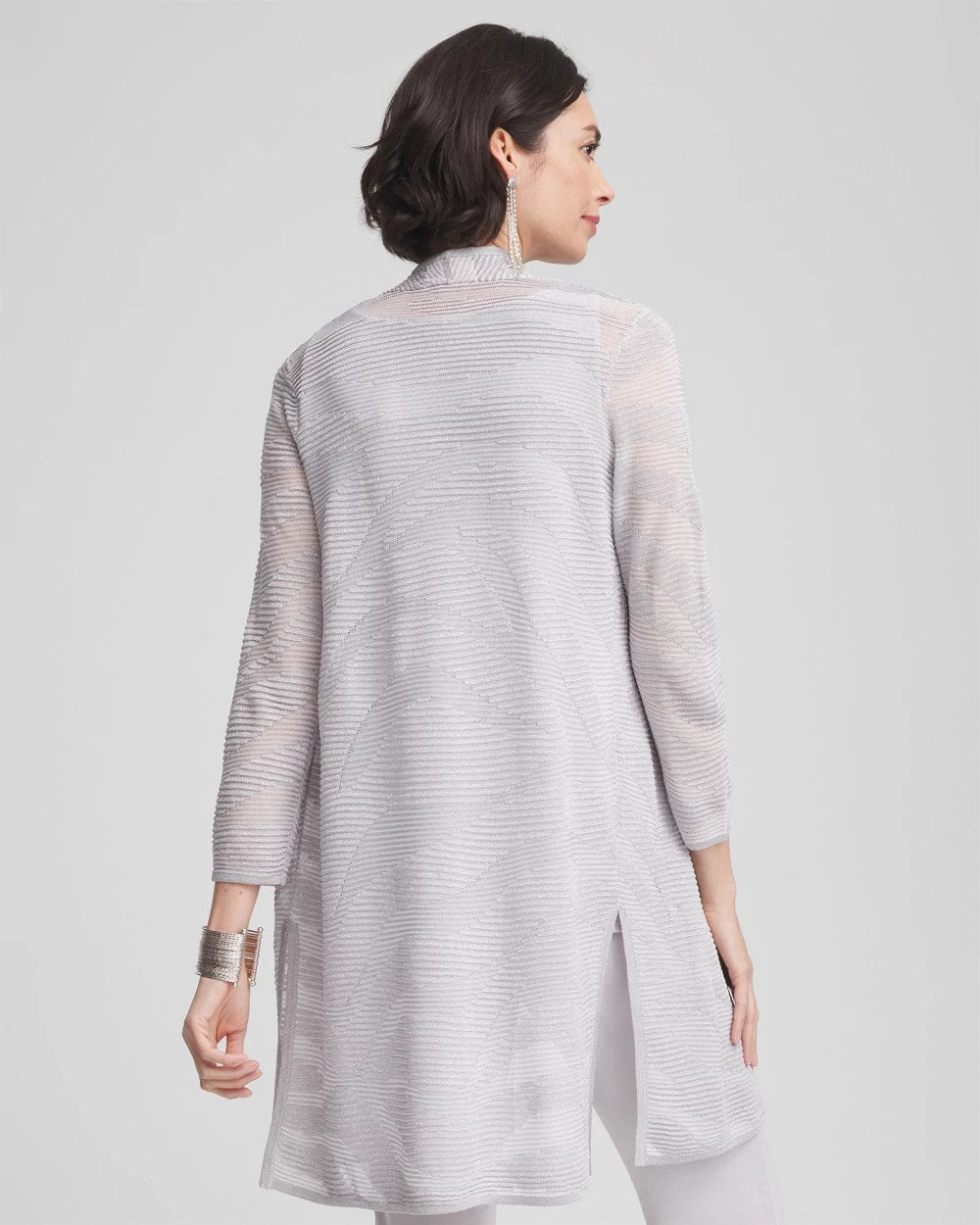 Chico's Travelers™ Zebra-Motif Metallic Cardigan