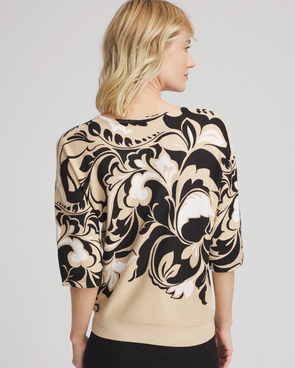 Chico's Printed Dolman Sweater