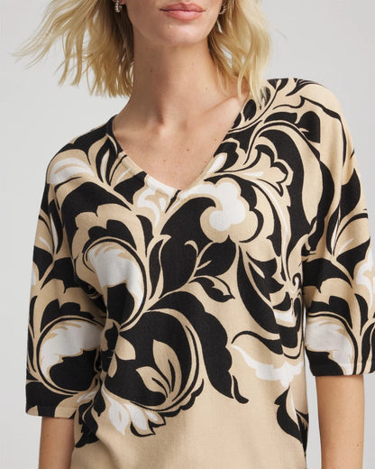Chico's Printed Dolman Sweater