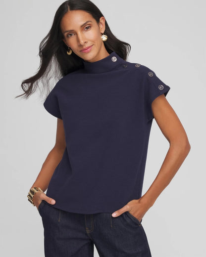 Chico's Ottoman Cap Sleeve Tee