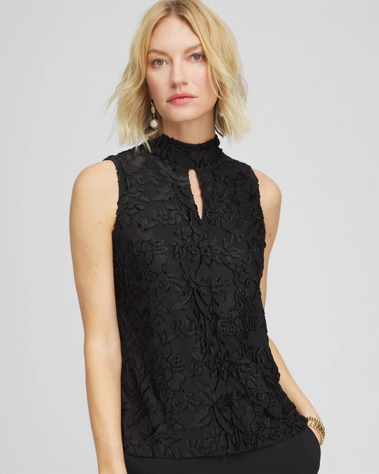 Chico's Burnout Mockneck Tank