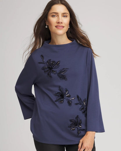 Chico's Embellished Structured Top