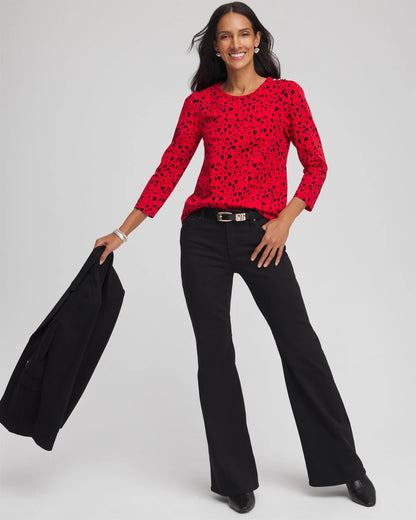 Chico's Lover Girl Button Heart Tee
