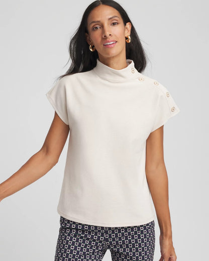 Chico's Ottoman Cap Sleeve Tee