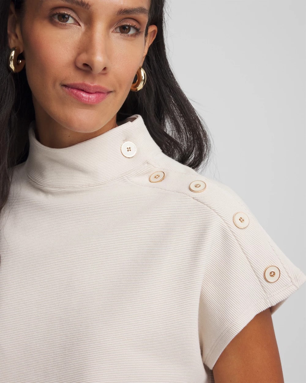Chico's Ottoman Cap Sleeve Tee