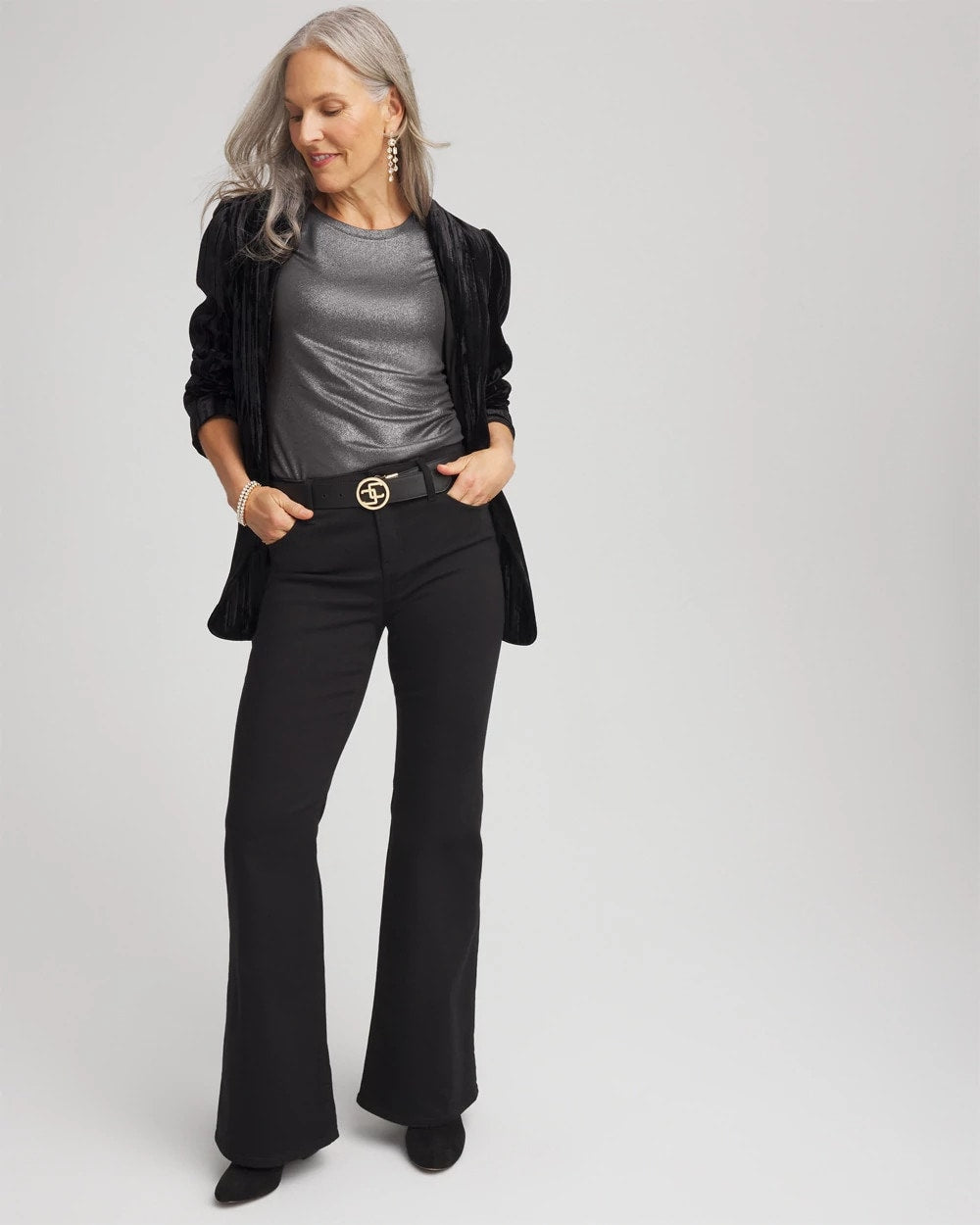 Chico's Touch of Cool™ Foil Long Sleeve Layering Tee