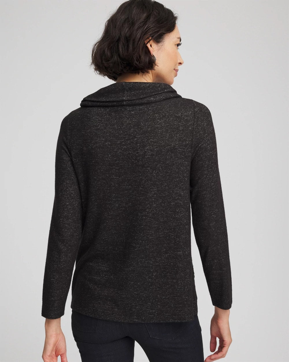Chico's Lace Hem Cowlneck Top