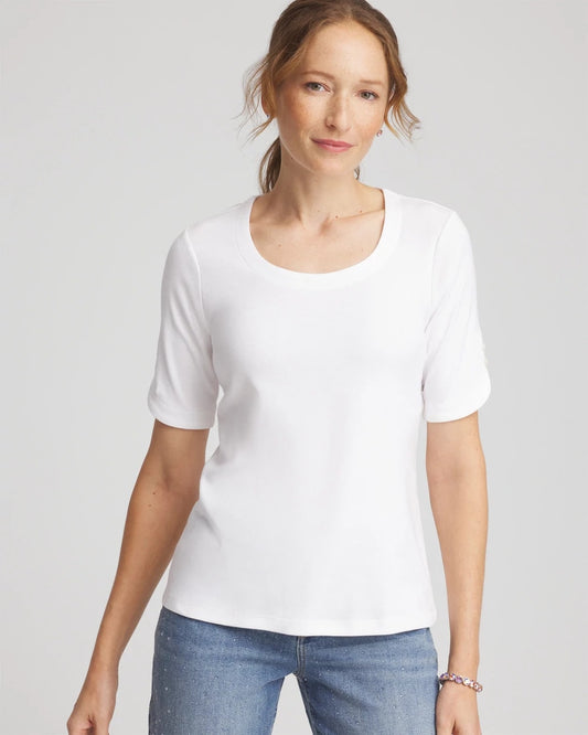 Chico's Short Sleeve Pima Tee