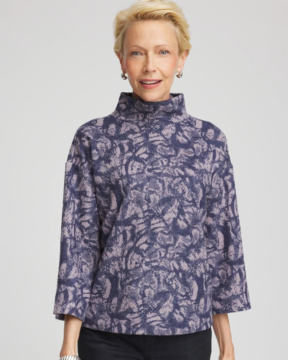 Chico's Animal Cozy Turtleneck