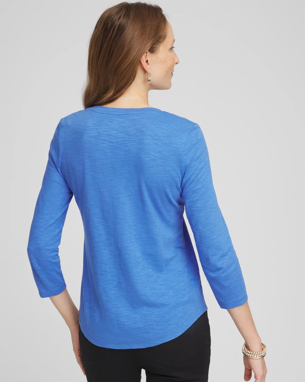 Chico's Slub 3/4 Sleeve Tee