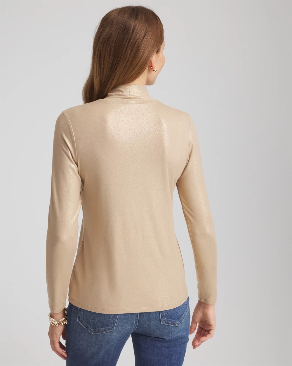 Chico's Touch of Cool™ Foil Mock Neck Layering Tee