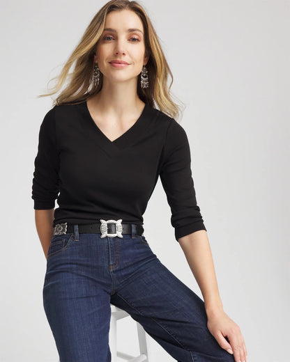 Chico's Pima Cotton 3/4 Sleeve Tee