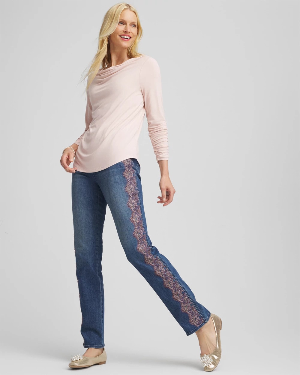 Chico's Cowlneck Long-Sleeved Tee