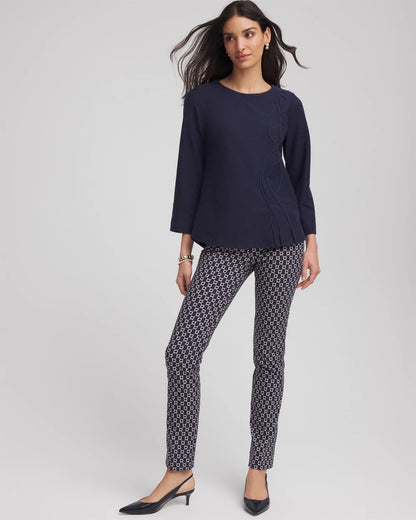 Chico's Denim Soutache Top