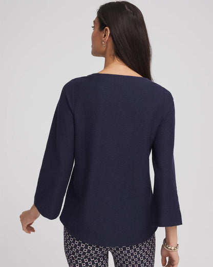 Chico's Denim Soutache Top