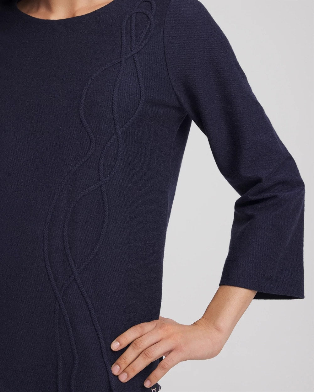 Chico's Denim Soutache Top