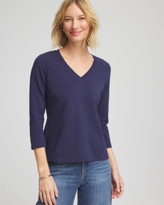 Chico's 3/4 Sleeve Perfect Tee