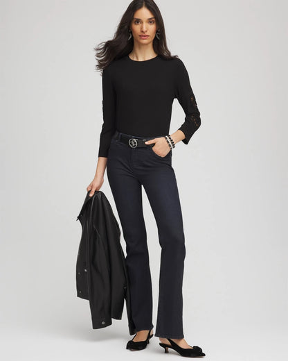 Chico's Heart Sleeve Detail Tee
