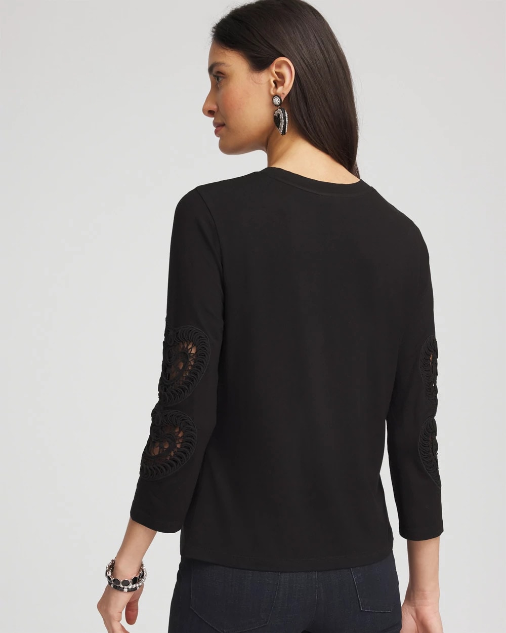 Chico's Heart Sleeve Detail Tee