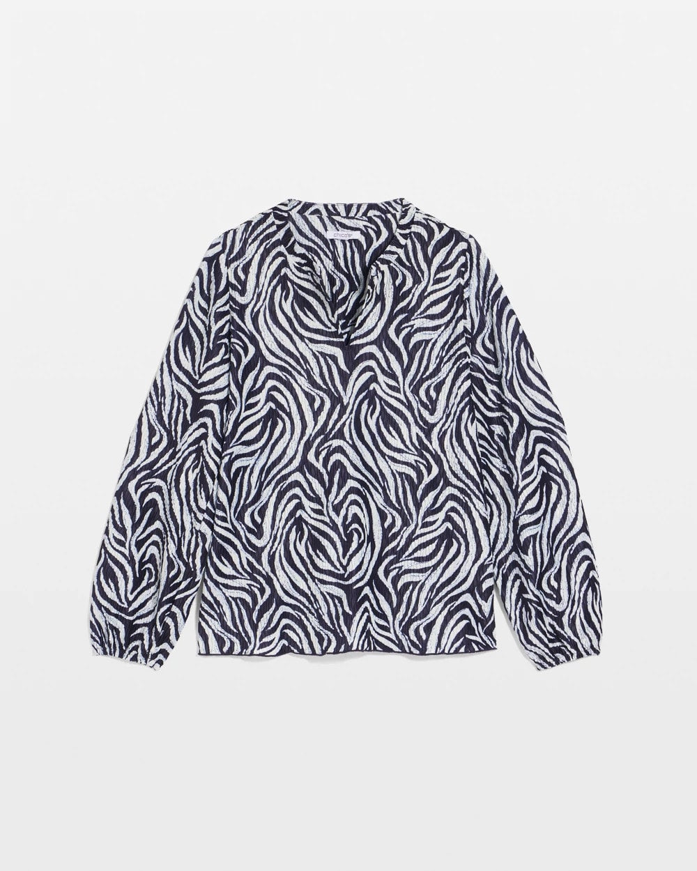 Chico's Zebra Waves Crinkle Top