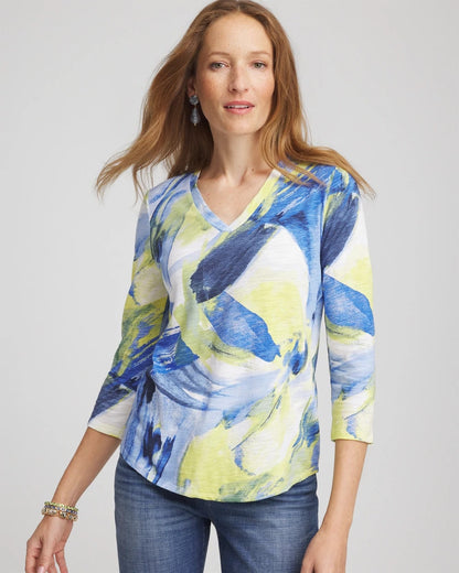 Chico's Slub 3/4 Sleeve Tee