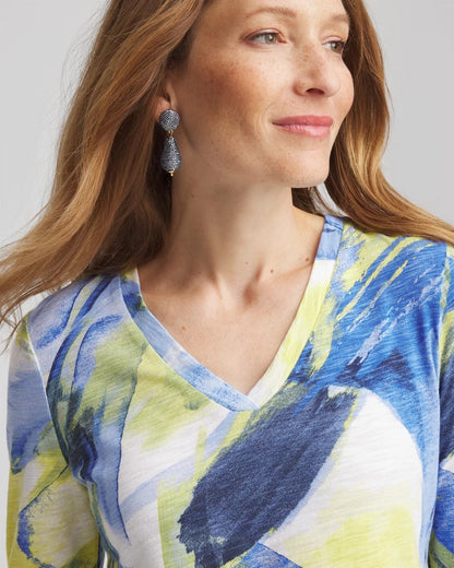 Chico's Slub 3/4 Sleeve Tee
